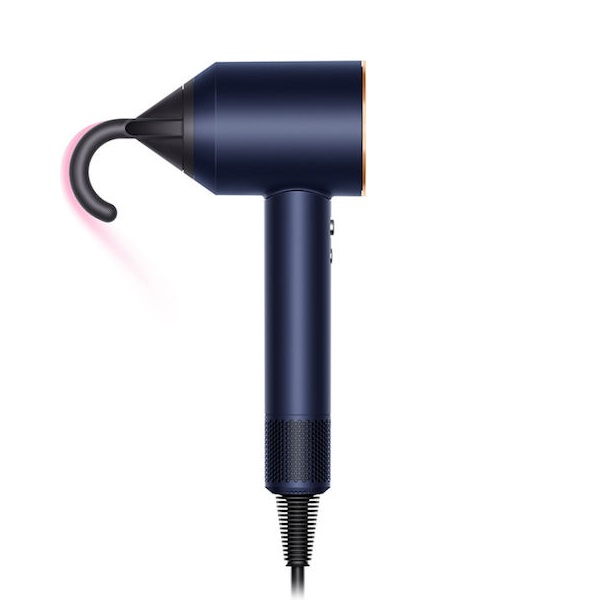 DYSON HD07 LEATHER COMB BLUE 07 Dyson Supersonic HD07 Gift Pack - Επαγγελματικό Πιστολάκι Μαλλιών με Φυσούνα + Δερμάτινη Θήκη + Βούρτσα Dark Blue / Bright Copper 1600W