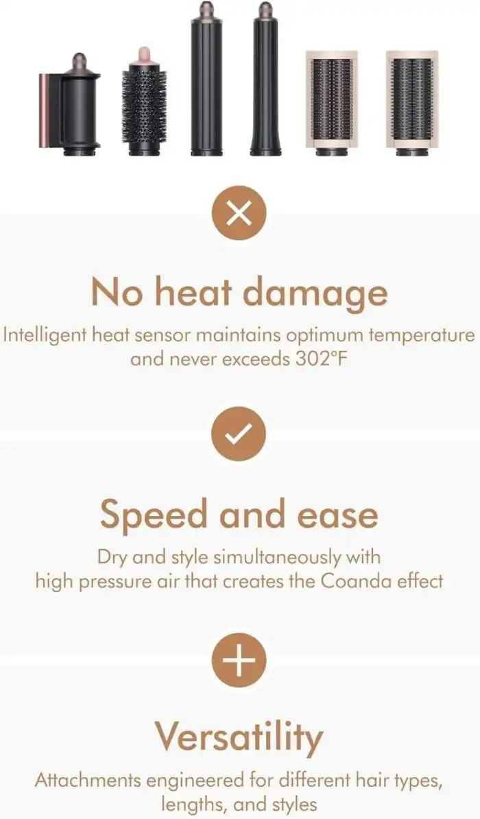 Dyson HS05 Airwrap Complete Long Ceramic Pink / Rose Gold 1300W